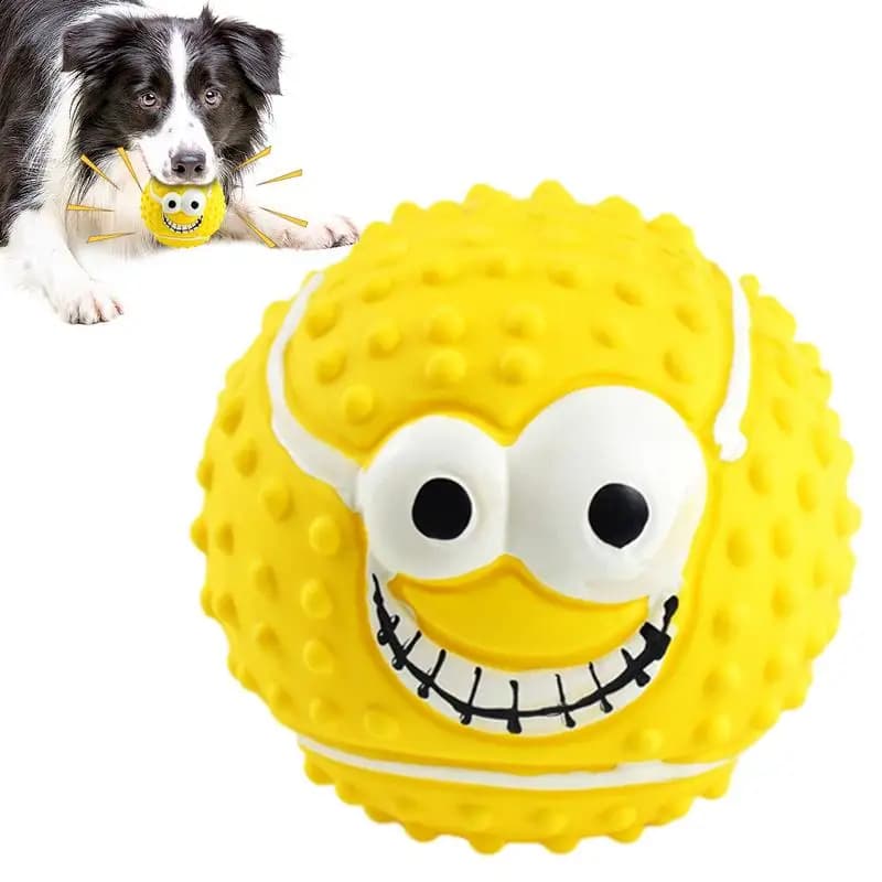 Lattice Squeaky Dog Toy Ball Squeaky Dog Balls Bite Resistant Smile Face Squeaky Dog Balls For Puppies cani piccoli gatti e gattini