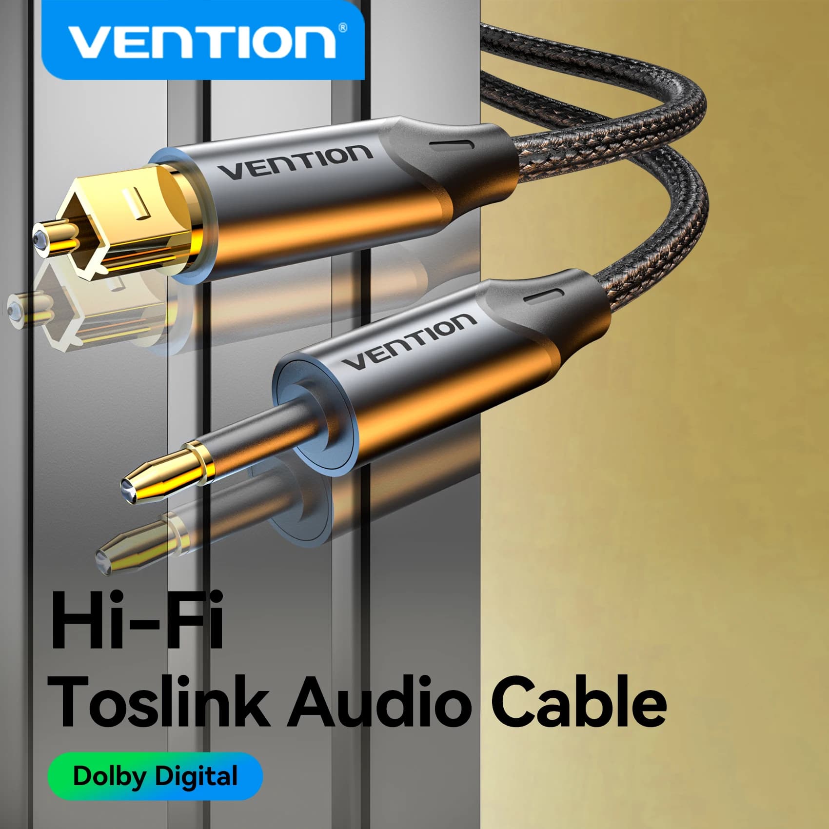 Vention Cavo audio in fibra ottica Hi-Fi Dolby DTS 5.1 Cavo ottico digitale per TV Soundbar Home Theater PS5 Xbox Toslink SPDIF