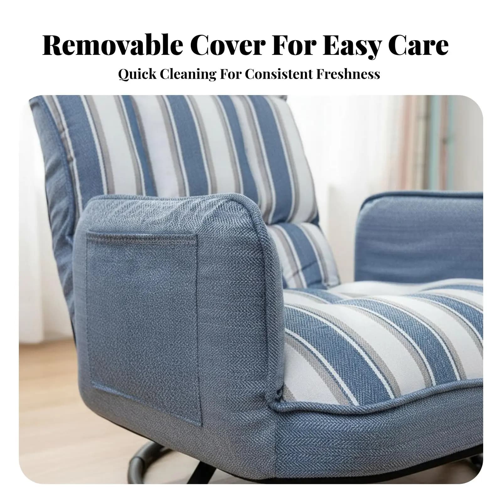 Sedia da Allattamento Lowdesign con Supporto Ergonomico, Piccolo Divano Singolo con Cuscino Spesso e Gambe Antiscivolo per Cameretta, Camera da Letto
