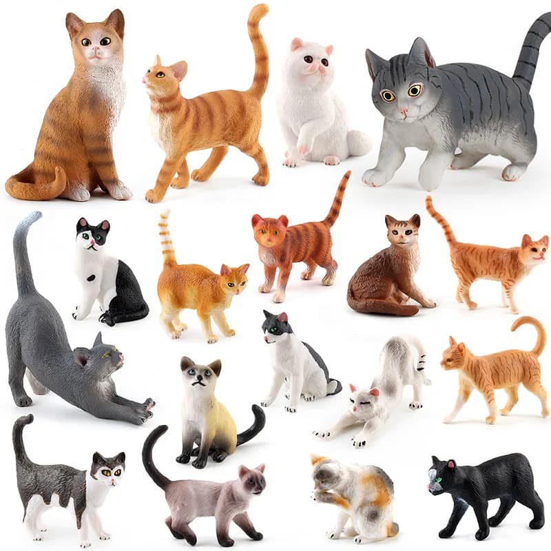 Figurine di gatti da fattoria in miniatura Figure di modelli animali educativi Set di giocattoli Decorazione Bomboniere