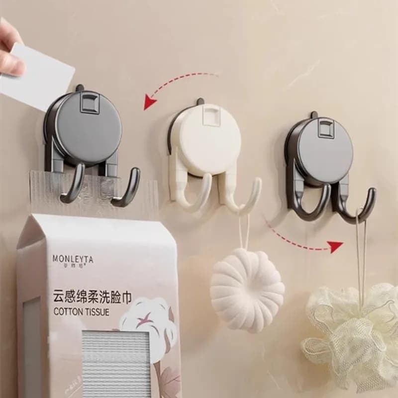 Reusable Suction Cup Hook No-Drill Removable Double Hanging Hook Kitchen Bathroom Towel Clothes Hanger Holder Hooks Rack