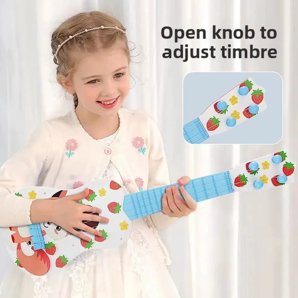 4 Strings Ukulele Musical Instrument Educational Classical Simulated Guitar Adjustable Knob Durable Musical Instrument