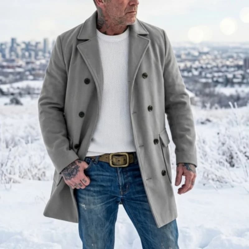 Men’s Outdoor Jacket: Warm Double-Breasted Windproof Business-Casual Top – New Winter Collection Men’s Jacket Male Clothing