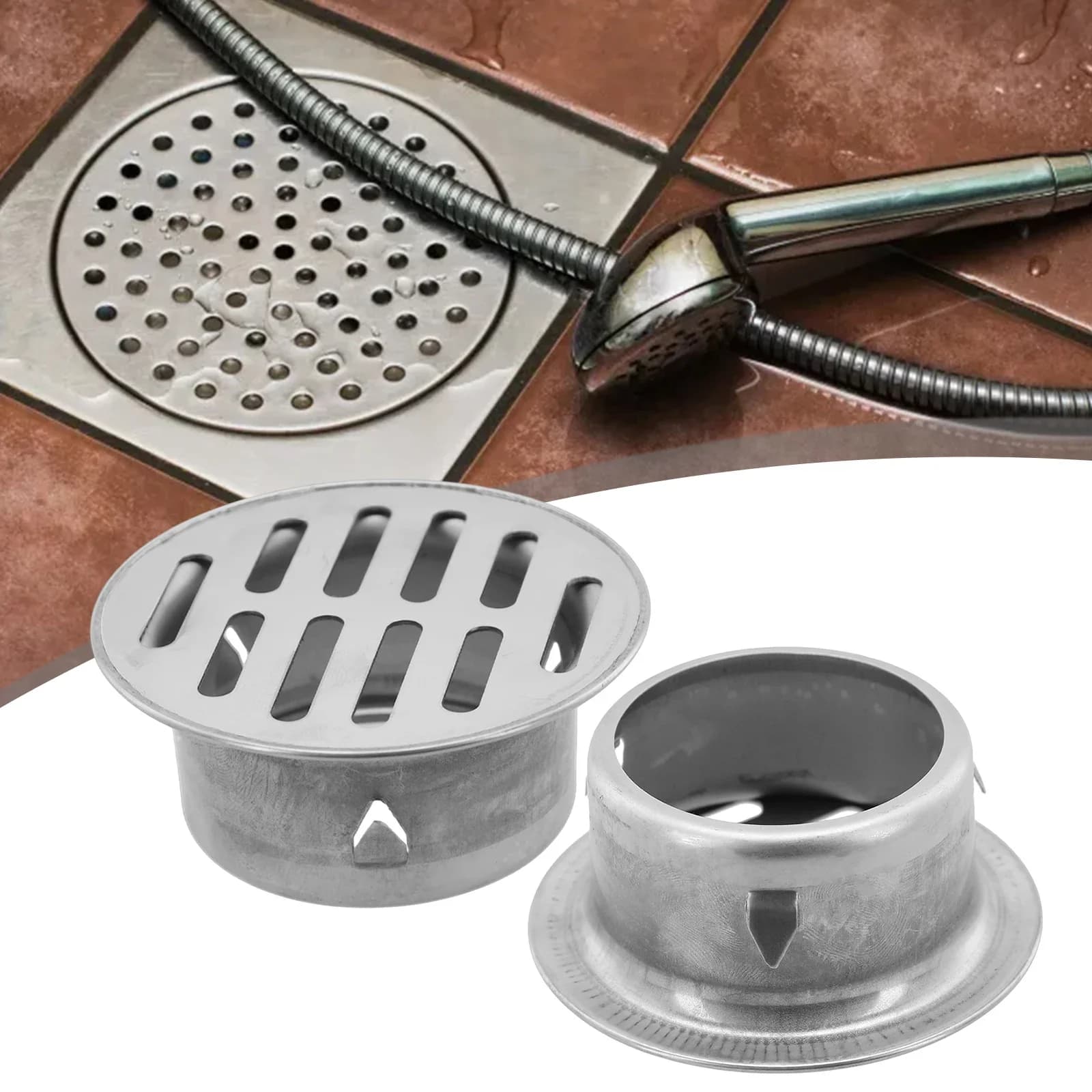 Stainless Steel balcony drainage roof round floor drain cover stopper for rain tube floor filter Anti-lock for outdoor garden roof