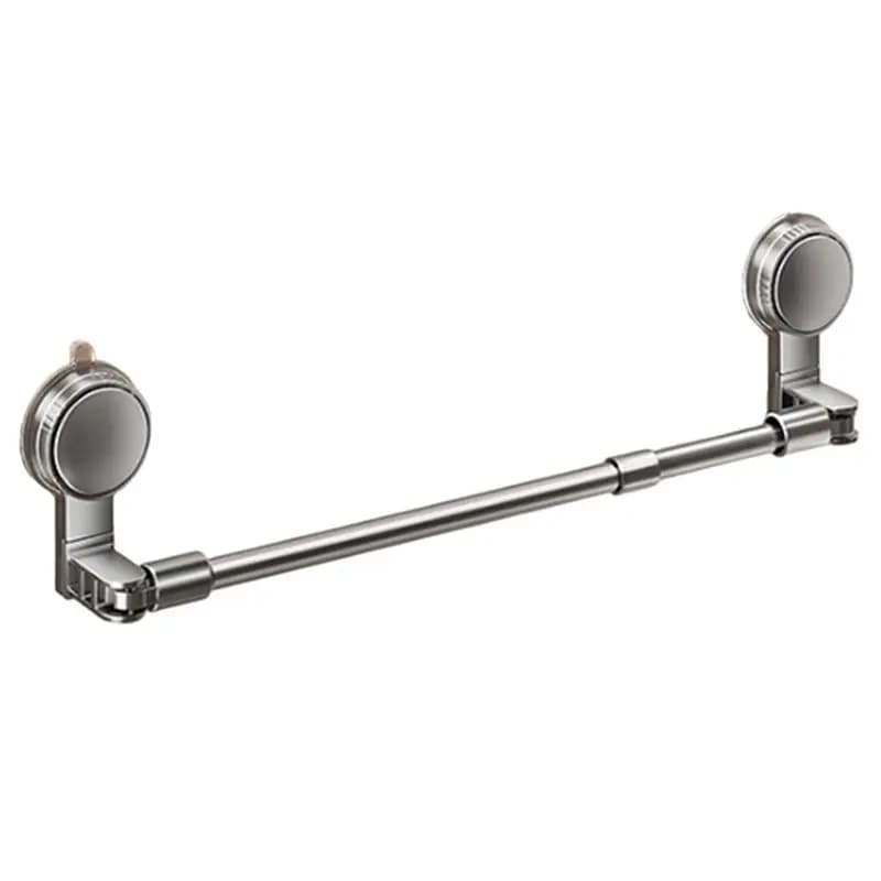 HLZS-Kitchen Bathroom Organizer Shelf Bathroom Suction Cup Wall Towel Holder No-Punching Retractable Towel Robe Coat Rack A