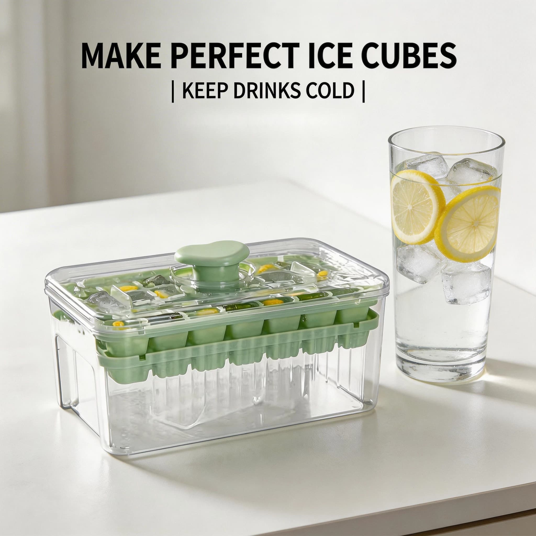 Stampo per cubetti di ghiaccio, vassoio per ghiaccio, secchiello con rilascio a un tocco, produttore di ghiaccio portatile, contenitore per ghiaccio per cocktail, whisky, bevande, accessori da cucina