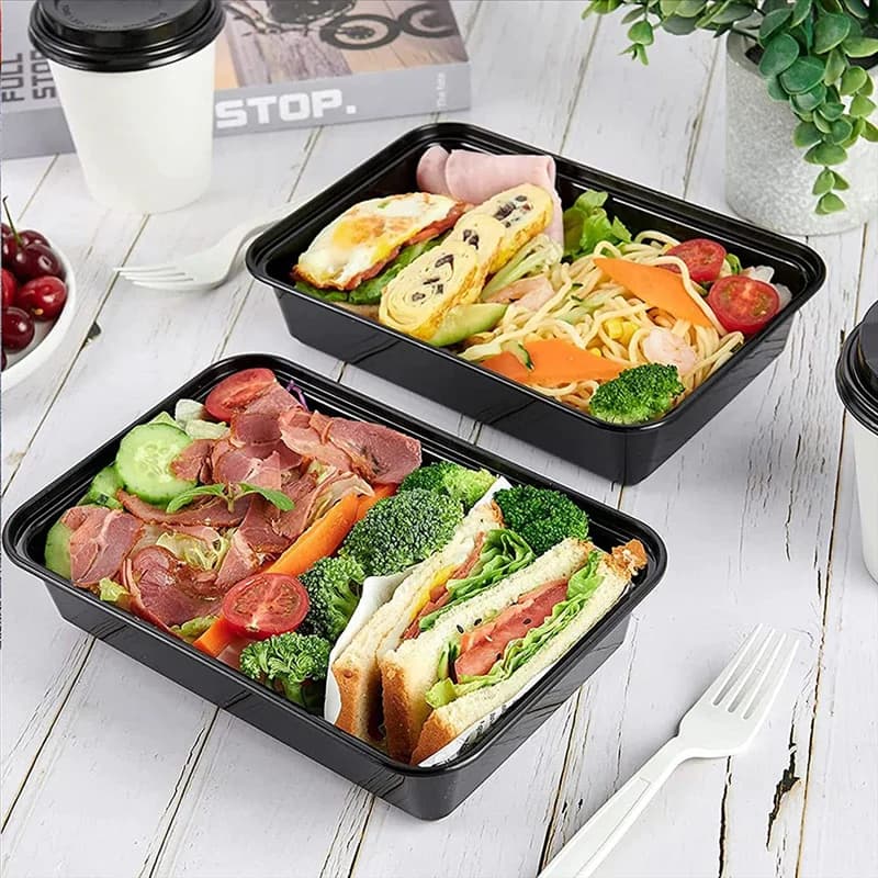 BABZ-50-Pack Scatola per il pranzo per la conservazione degli alimenti Scatole Bento in plastica Contenitori per alimenti riutilizzabili da portare