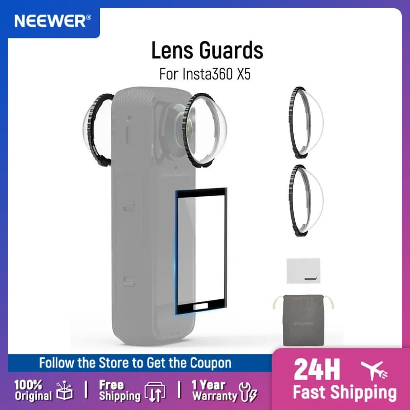 NEEWER Protective lenses with screen protection Hardness 9H HD tempered glass lens protection for action camera accessories Insta360 X5