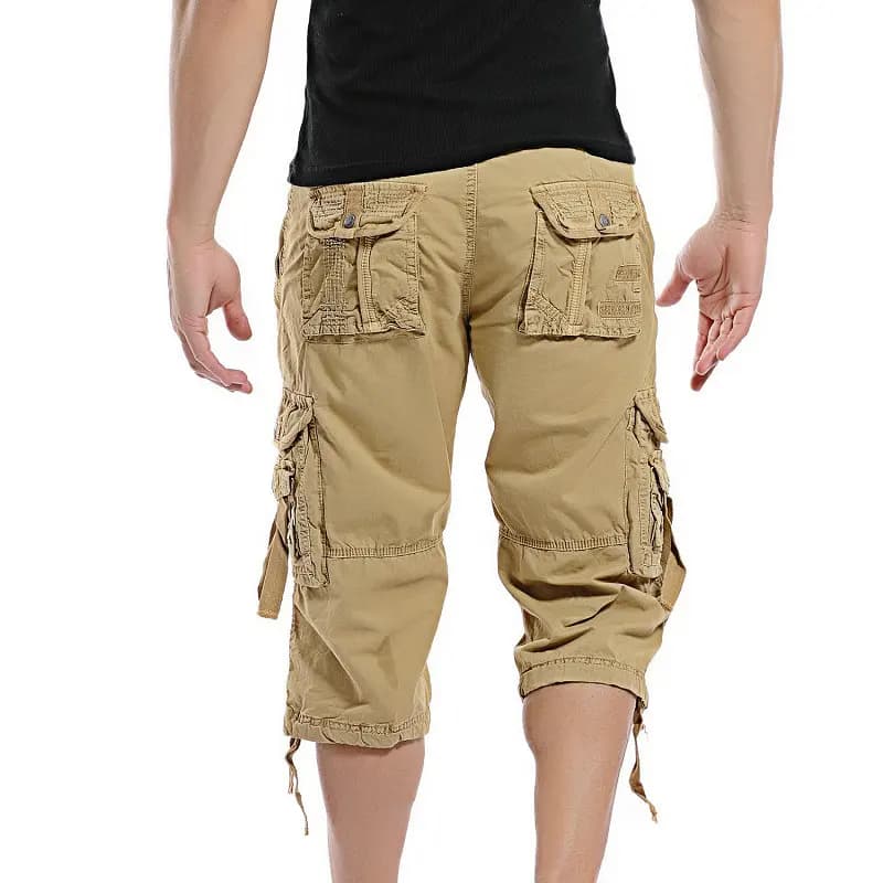 Pantaloncini casual da uomo Pantaloncini cargo in cotone mimetico estivo da uomo Pantaloni corti mimetici Homme senza cintura Pantaloni al polpaccio con spedizione di goccia