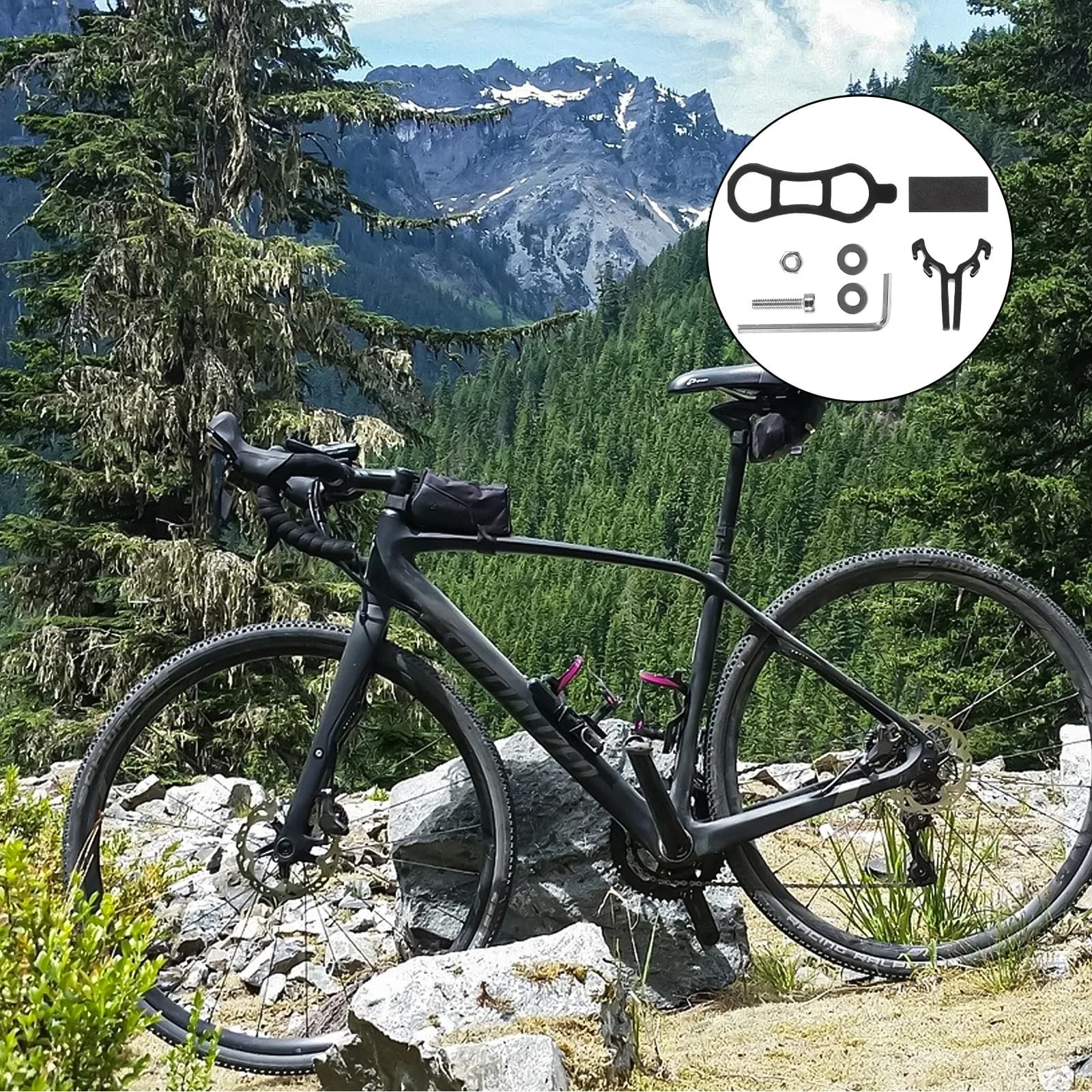 Supporto per Targa Bici, Robusto Portapacchi, Accessori per Ciclismo, Supporto per Torcia, Lampada LED, Design Regolabile, Luce Bici Resistente