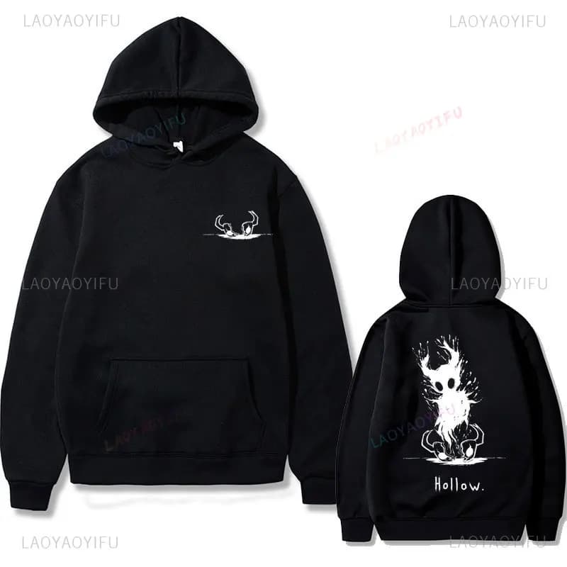 Felpa con cappuccio unisex oversize in cotone con stampa anime Hollow Knight, felpa moda autunnale cosplay casual