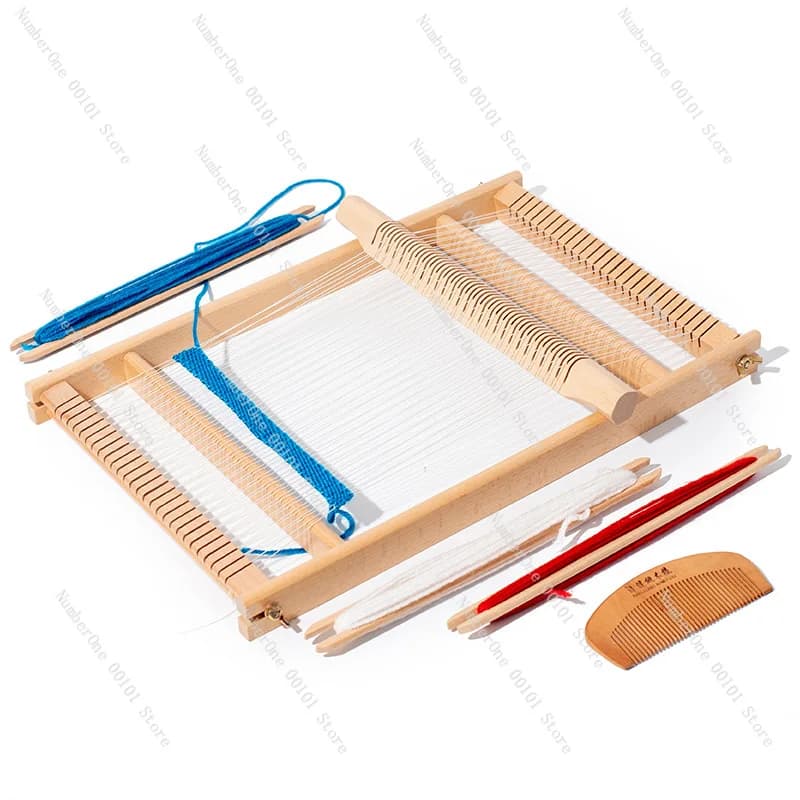 Kids Wooden Mini Weaving Loom DIY Fabric Knitting Machine Educational Toy Fine Motor Training Handicraft Tool