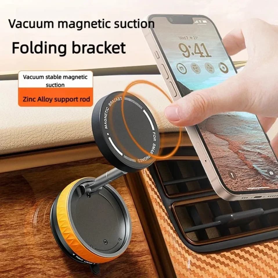 Magsafe Car Phone Holder Vacuum Suction Cup Phone Stand 360° Adjustable For Car Dashboard iPhone 17 16 15 14 12 Pro Max