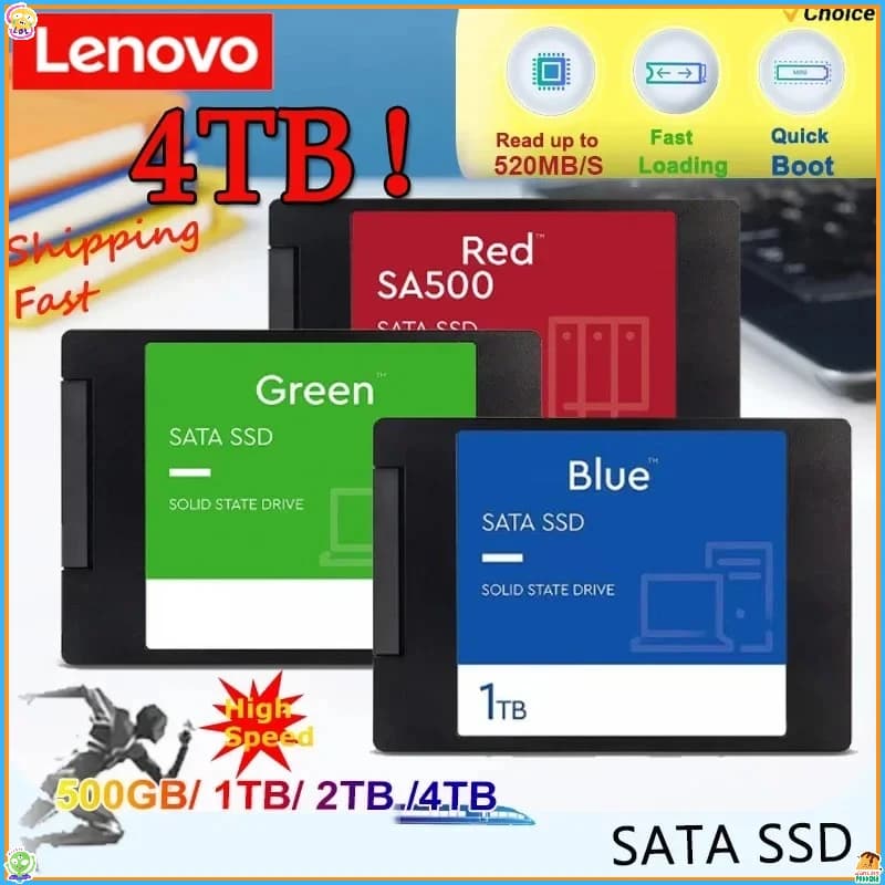 Nuovo disco rigido esterno Lenovo SSD da 4 TB per disco rigido interno con interfaccia Sata3, unità a stato solido portatile ad alta velocità per laptop