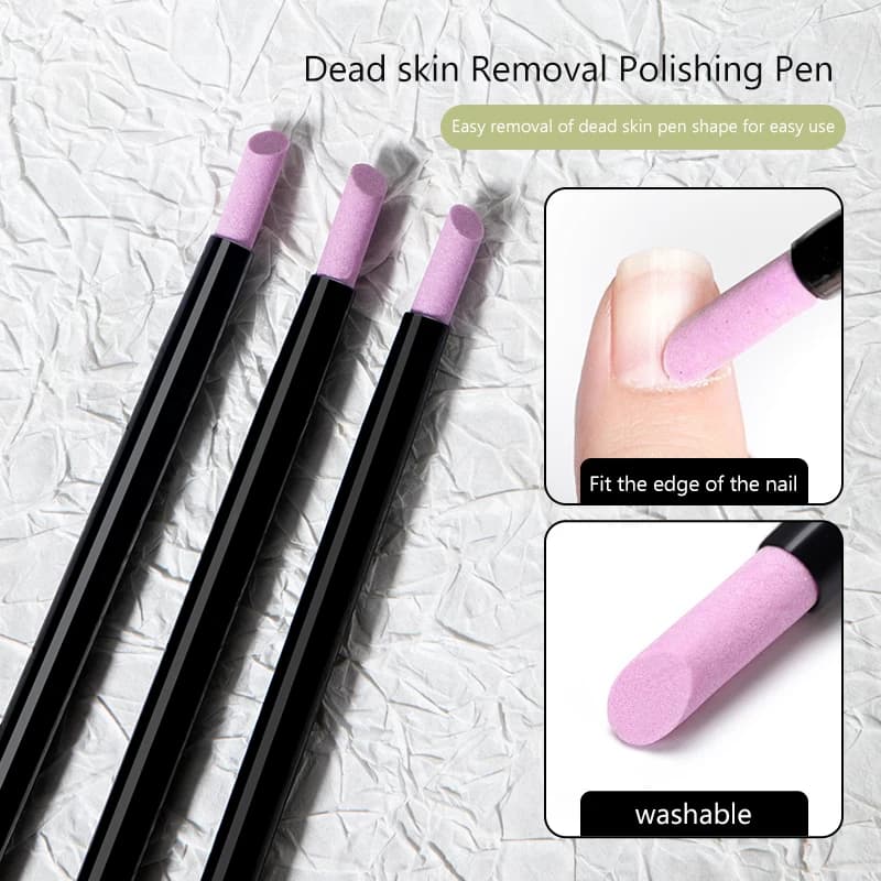 5PCS Nail Art Penna al quarzo Nail Cuticola Levigatura Buffer Lima per unghie Penna Cuticole Pietra Pusher UV Gel Polish Manicure Cura Scrub Lime