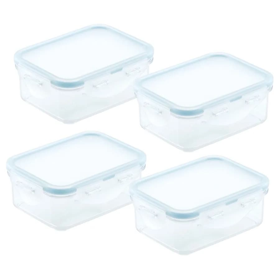 Contenitori Rettangolari per Alimenti Tritan Purely Better, Set da 4 Pezzi da 12 Once, Ideali per Preparazione Pasti, Conservazione in Frigorifero e Uso in Viaggio