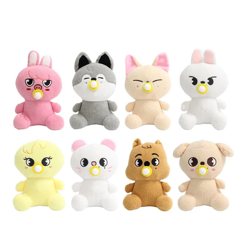 Nuovo KPOP SKZOO StrayKids Bambola di peluche da 20CM con ciuccio, Felix Hyunjin, portachiavi, ciondolo, collezione fan DOMINATE 2026, REGALO