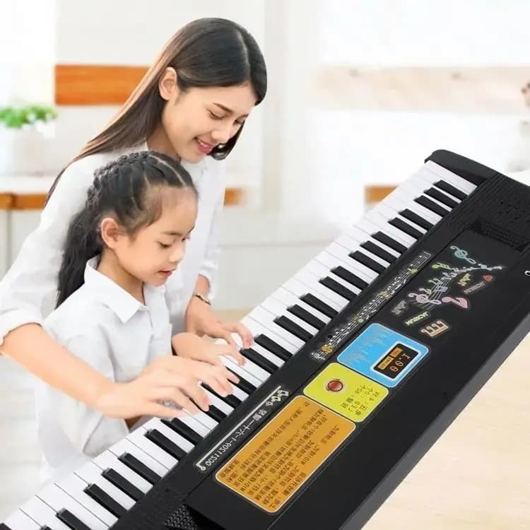 Tastiera Elettronica per Bambini 37/61 Tasti con Microfono, Strumento Musicale per Principianti, Giocattolo Educativo, Regalo per Bambini