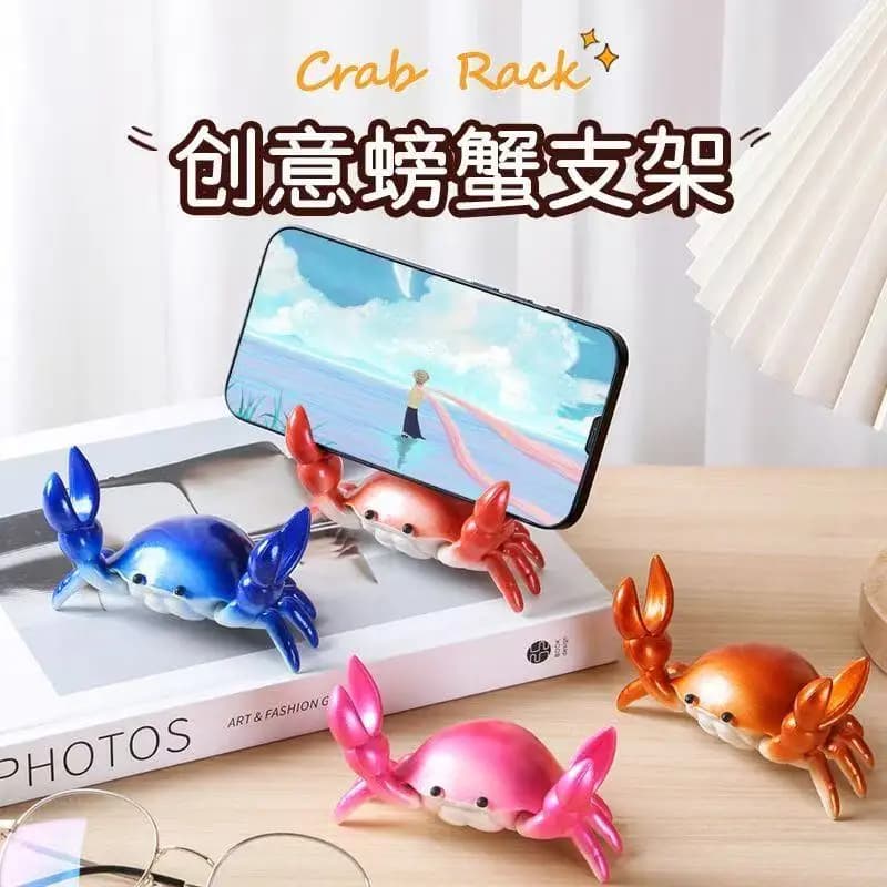 Viral Desktop Weightlifting Crab Phone Holder Multifunctional Lazy Cellphone Stand Pen Eyeglasses Storage Rack Creative Table Or