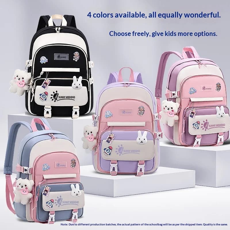 Large Capacity Cute Women Multi-Pocket Nylon Backpack Ins Junior High School Student School Bag Female Girl Backpack Laptop Boo