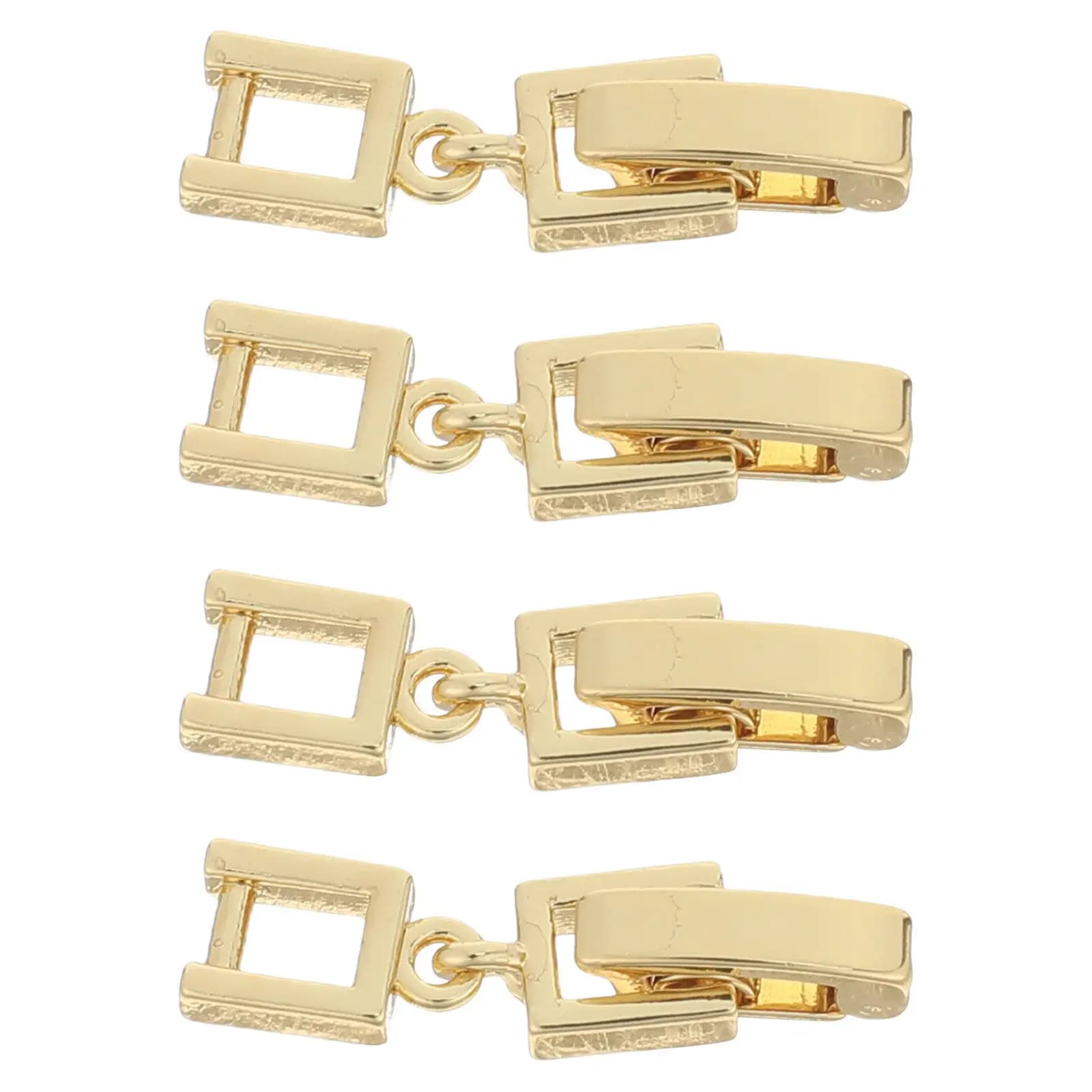4Pcs Gold Necklace Extender Clasp Foldover Design Brass Jewelry Extender Chain for Adjustable Fit Universal Compatibility