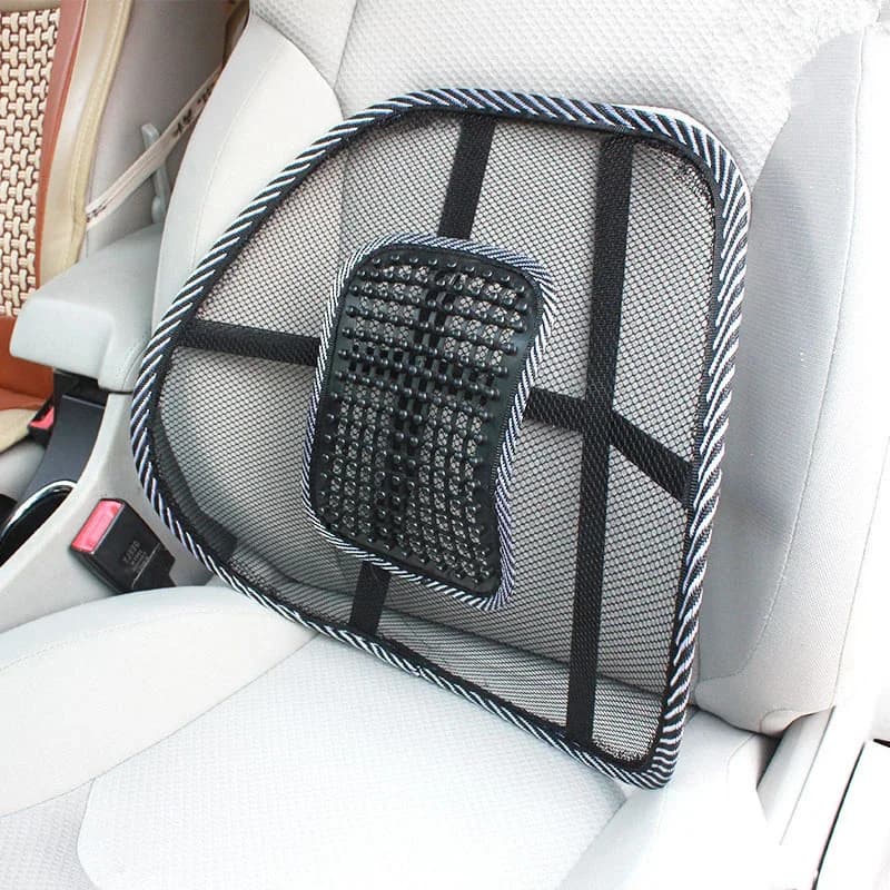 Seggiolino auto Sedia da ufficio Massaggio Schiena Supporto lombare Maglia Ventilare Cuscino Cuscino Schienale in rete nera Cuscino lombare per conducente di auto