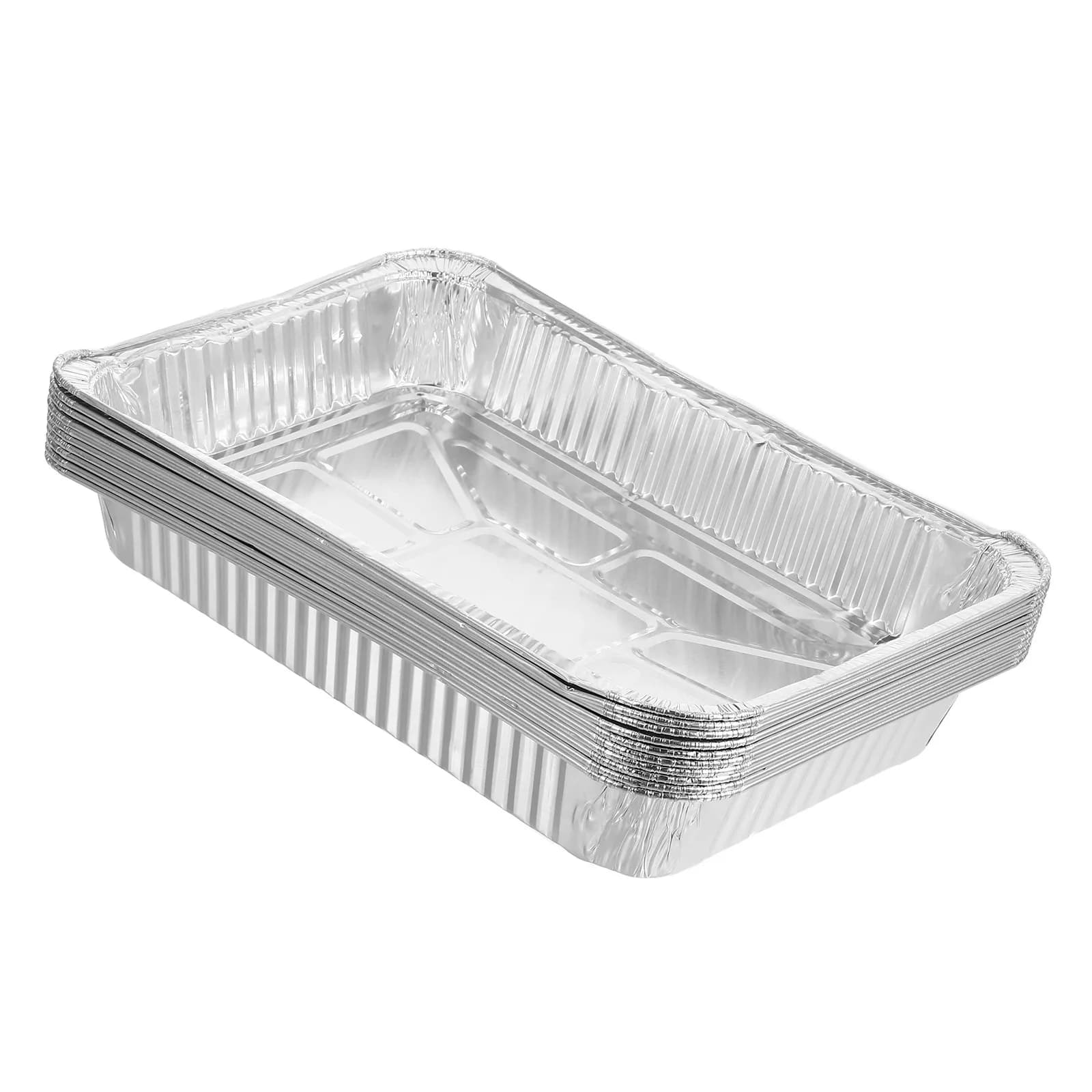 10Pcs Heavy Duty Disposable Roasting Pans Thickened Tin Foil Baking Containers Oven Bbq Food Holder Household Camping Steam