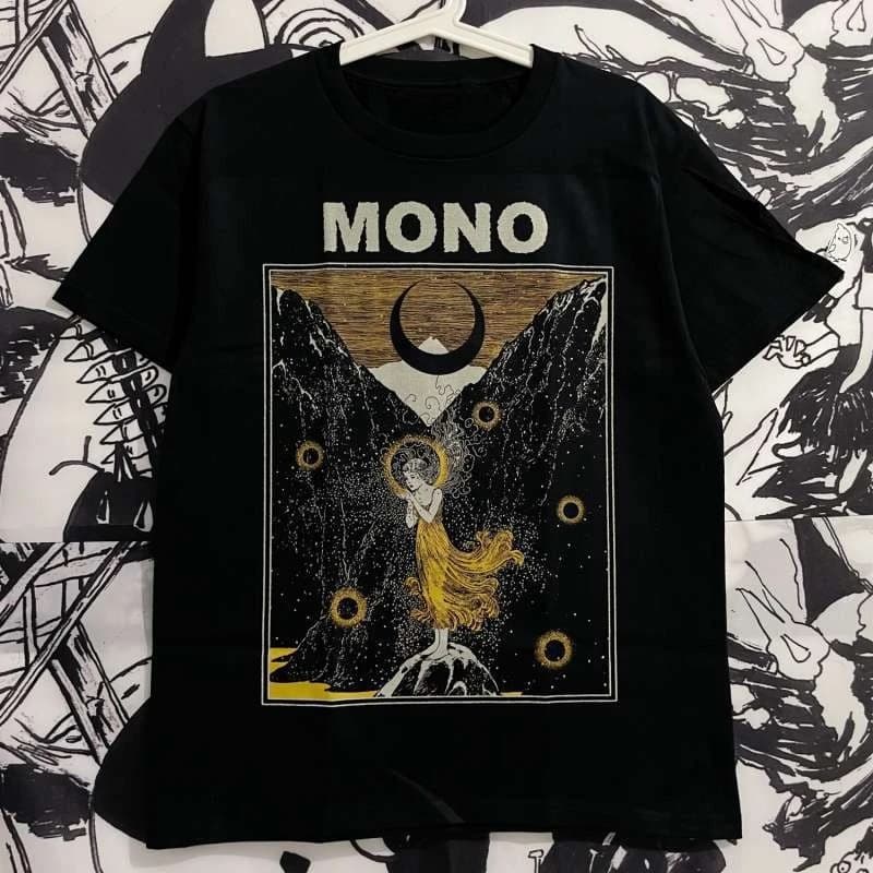 T-shirt a maniche corte per uomo e donna in puro cotone giapponese post-rock MONO Band Cultura musicale Piccoli amanti del festival musicale