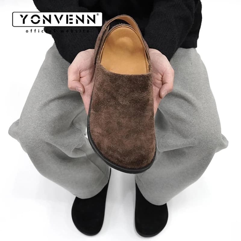 Nuovi sandali estivi da uomo Pantofole Maillard in velcro Birken in pelle scamosciata di mucca traspirante Sandali marroni alla moda comodi da indossare