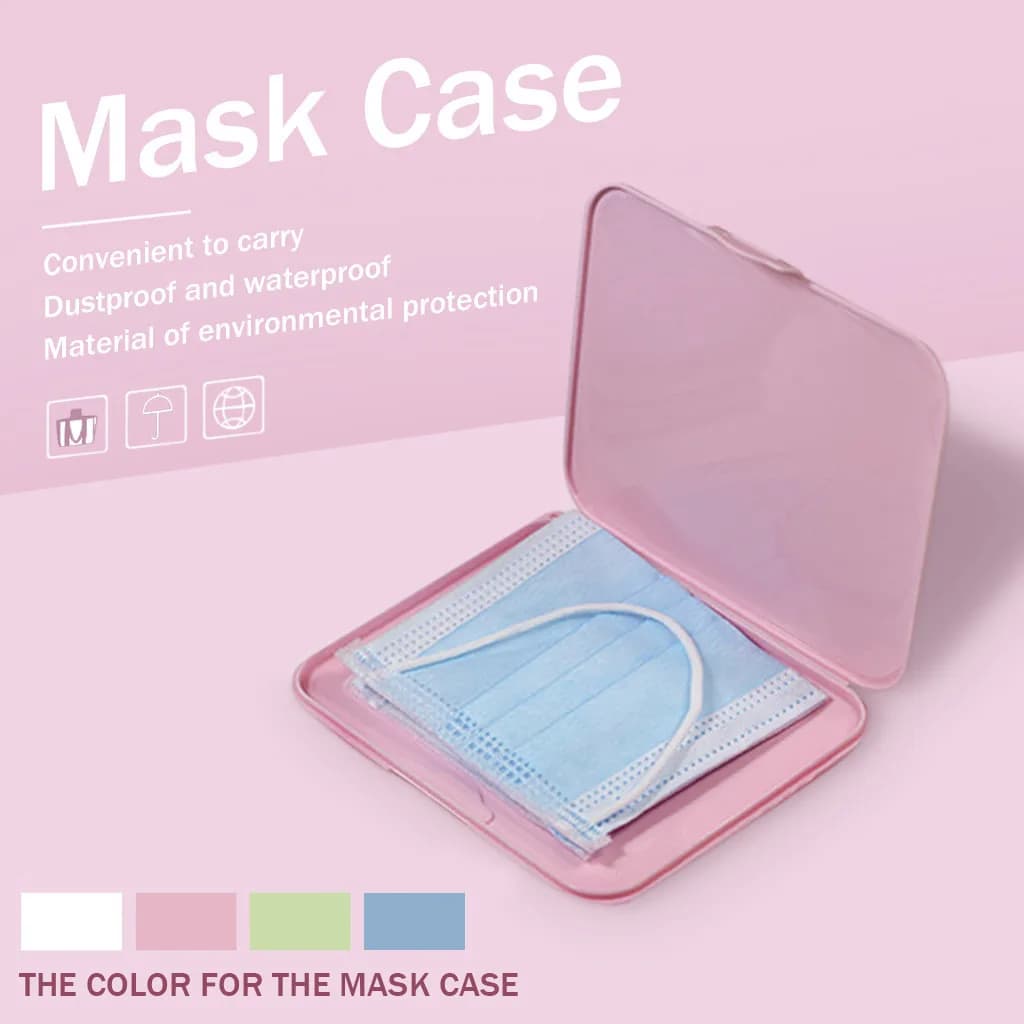 Copri maschera rosa Maschere con scatola verde Scatola carina per riporre maschere Scatola Maschere Salva delicata salva maschera Pratica scatola di immagazzinaggio Maschera per il viso