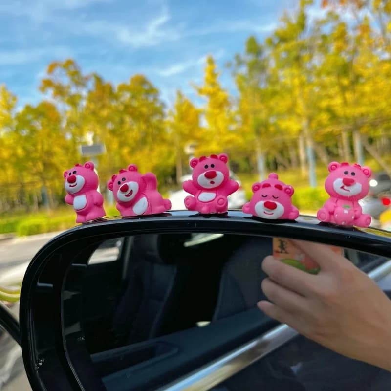 5 Pcs Lotso Doll Car Decoration Car Interior Decoration Center Console Cute Creative Kawaii Children Toy Gifts Anime periferiche