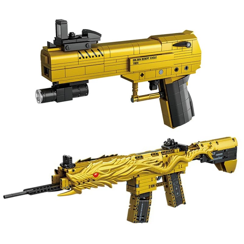 Militare Golden Desert Eagle M416 Fucile d'assalto Modello Building Blocks Tecnico WW2 Gioco Dragon Gun MOC Mattoni Giocattoli Per Il Regalo Del Capretto
