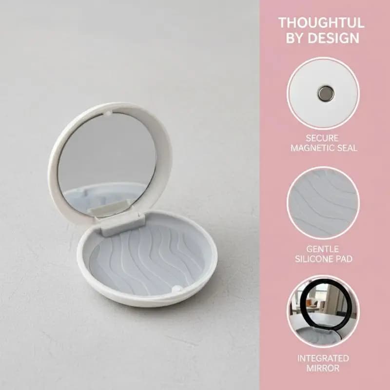Dental Invisible Bracess Retainer Case Magnetic Portable Mouth Guard Denture Storage Box Tooth Case With Mirror Travel