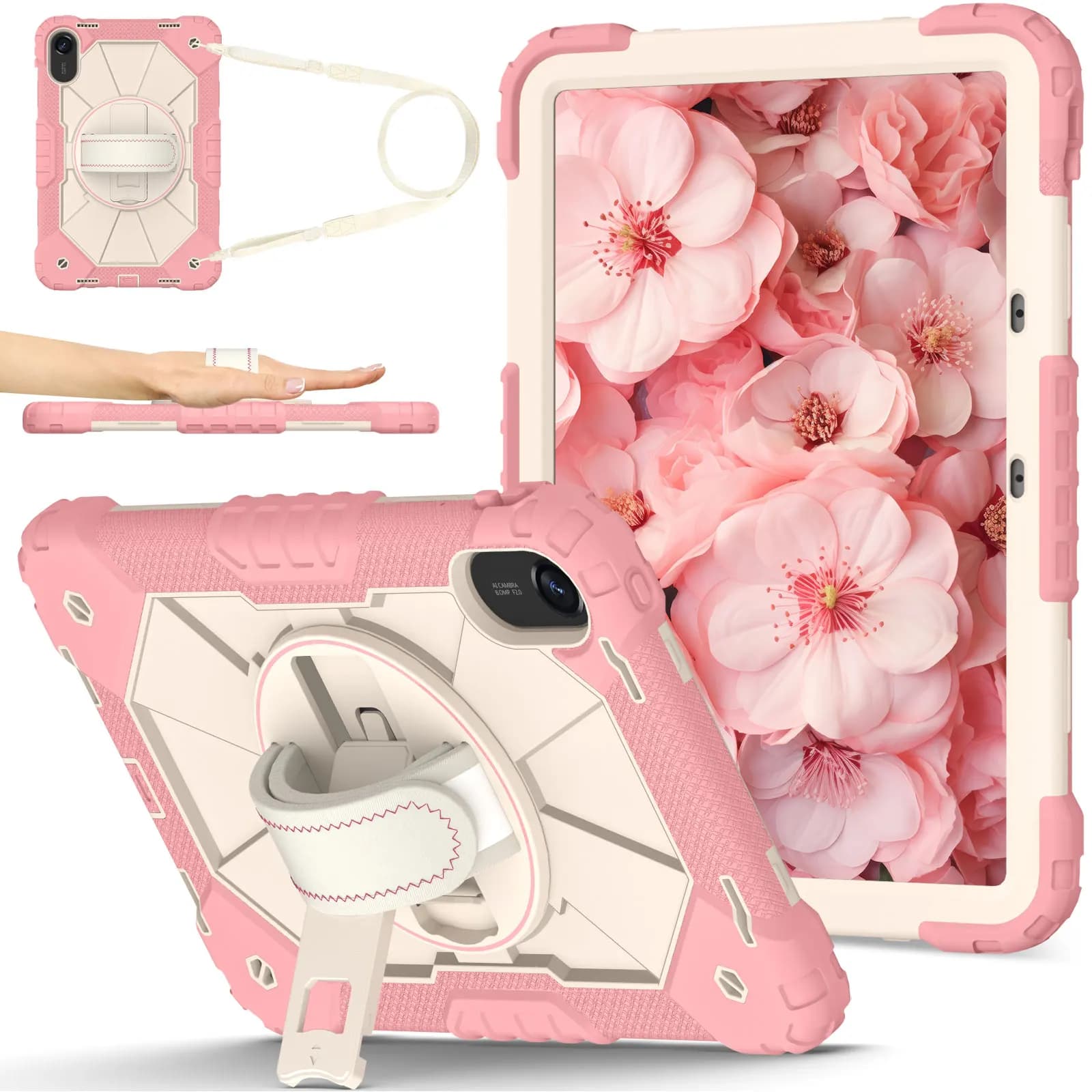 Custodia sicura per bambini resistente agli urti per Redmi Pad 2 2025 da 11 pollici con copertura per cavalletto con cinturino da polso