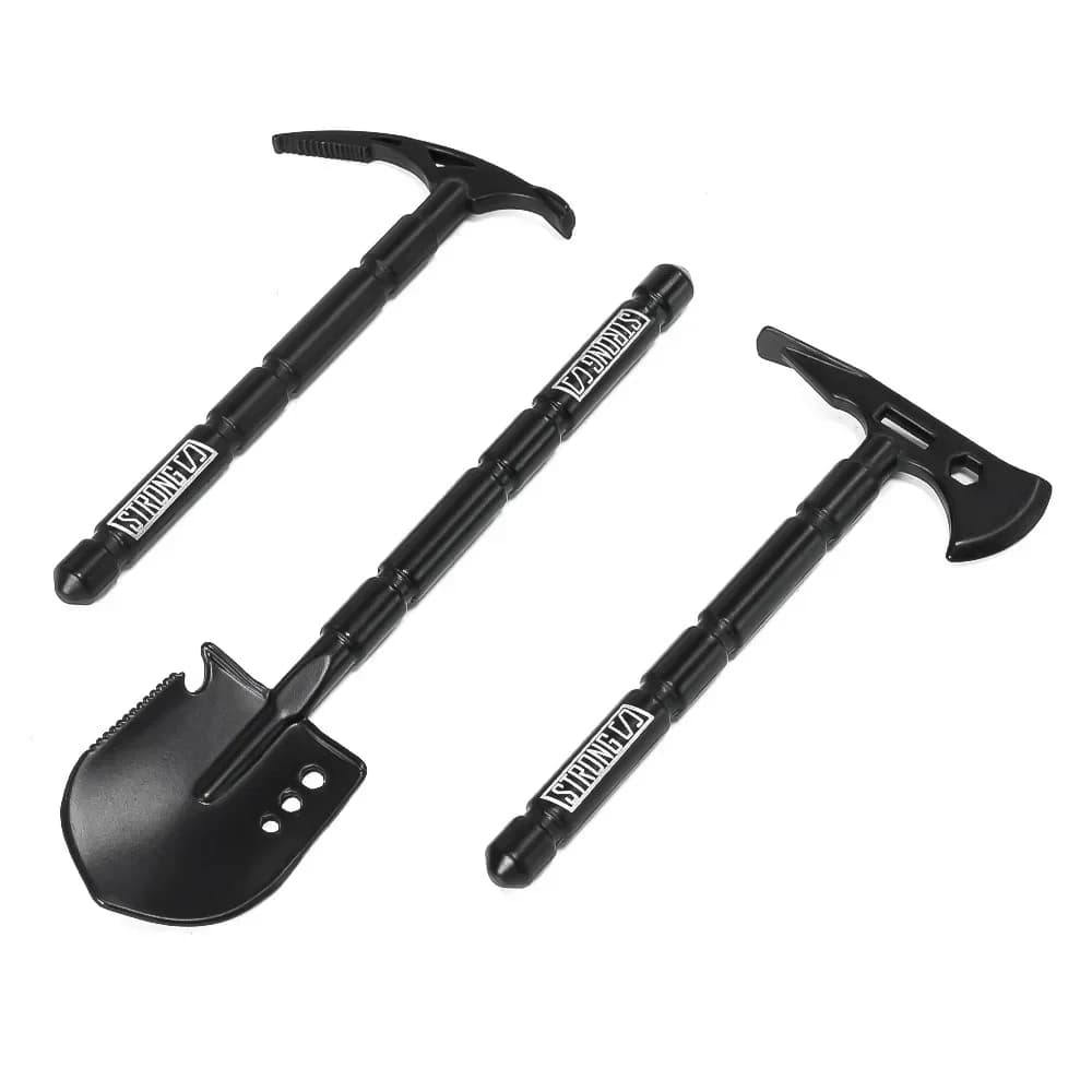 Black Metal Shovel/pickaxe/axe For 1/10 Rc Crawler Car Trx4 Rgt Yikong Redcat Axial Scx10 D90 Rc4wd Decorative Parts