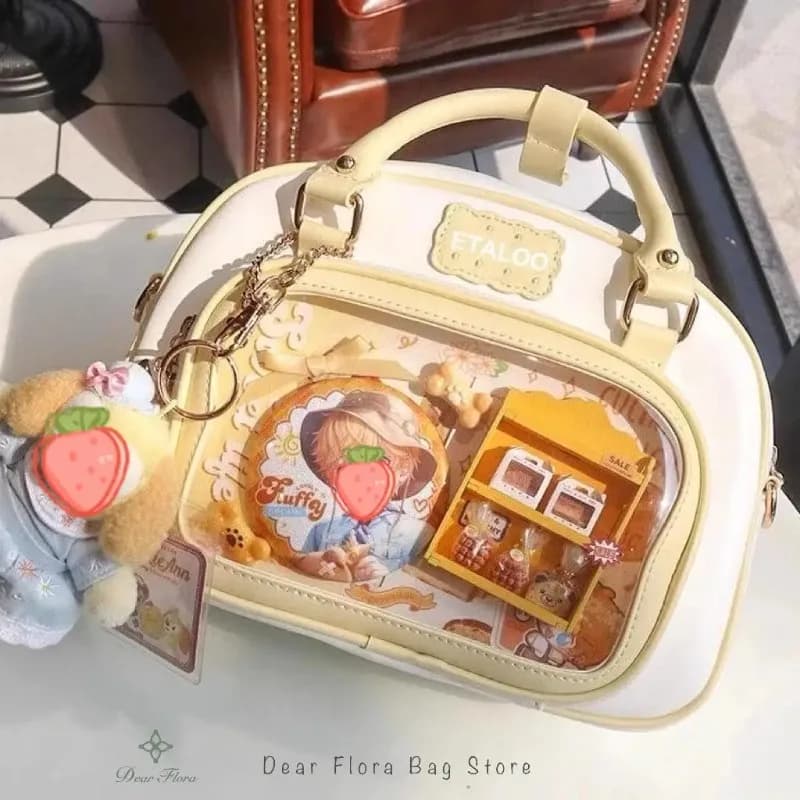 Nuovo Zaino Y2K Carino, Borsa a Tracolla per Esposizioni a Tema Fumetti, Borsa a Spalla Trasparente da Ragazza per Cosplay, Borse Porta Badge Fai-da-te