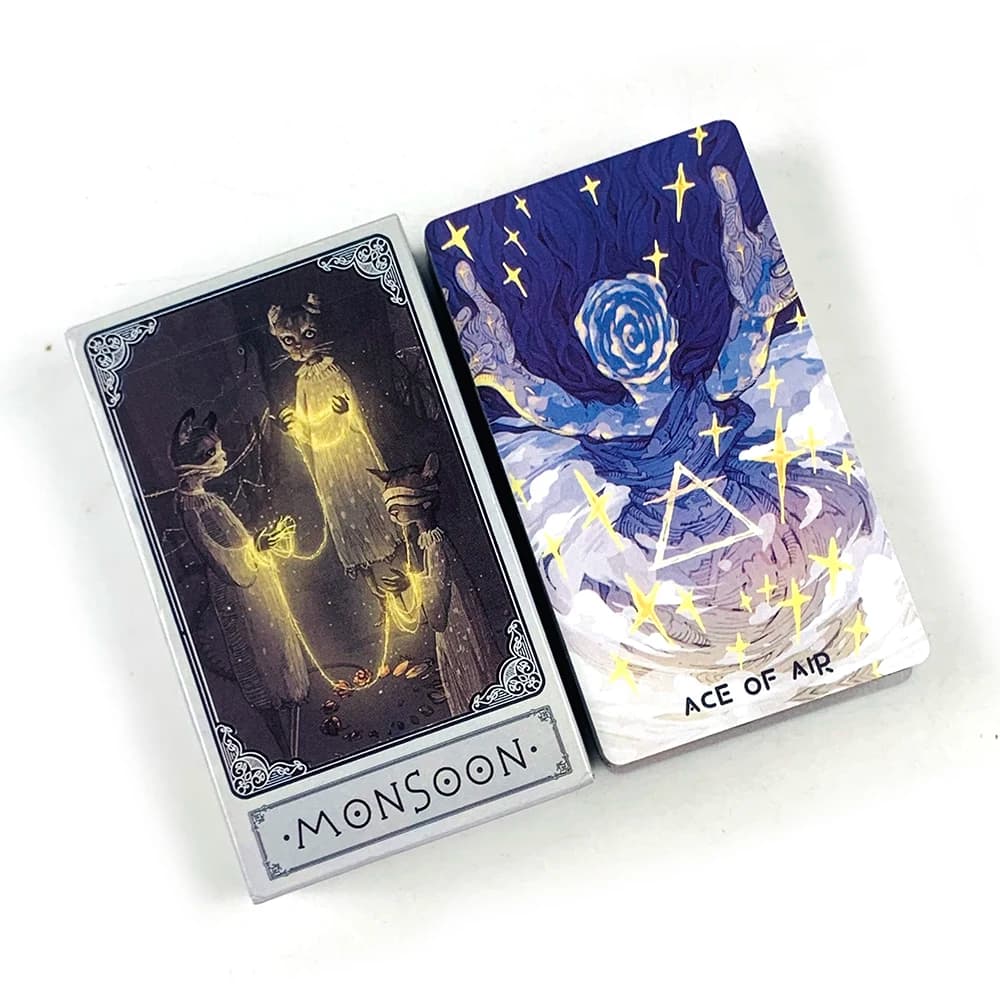 Gioco di carte dei Tarocchi Monsoon, edizione divinatoria con illustrazioni mistiche, perfetto per guida spirituale e collezionisti