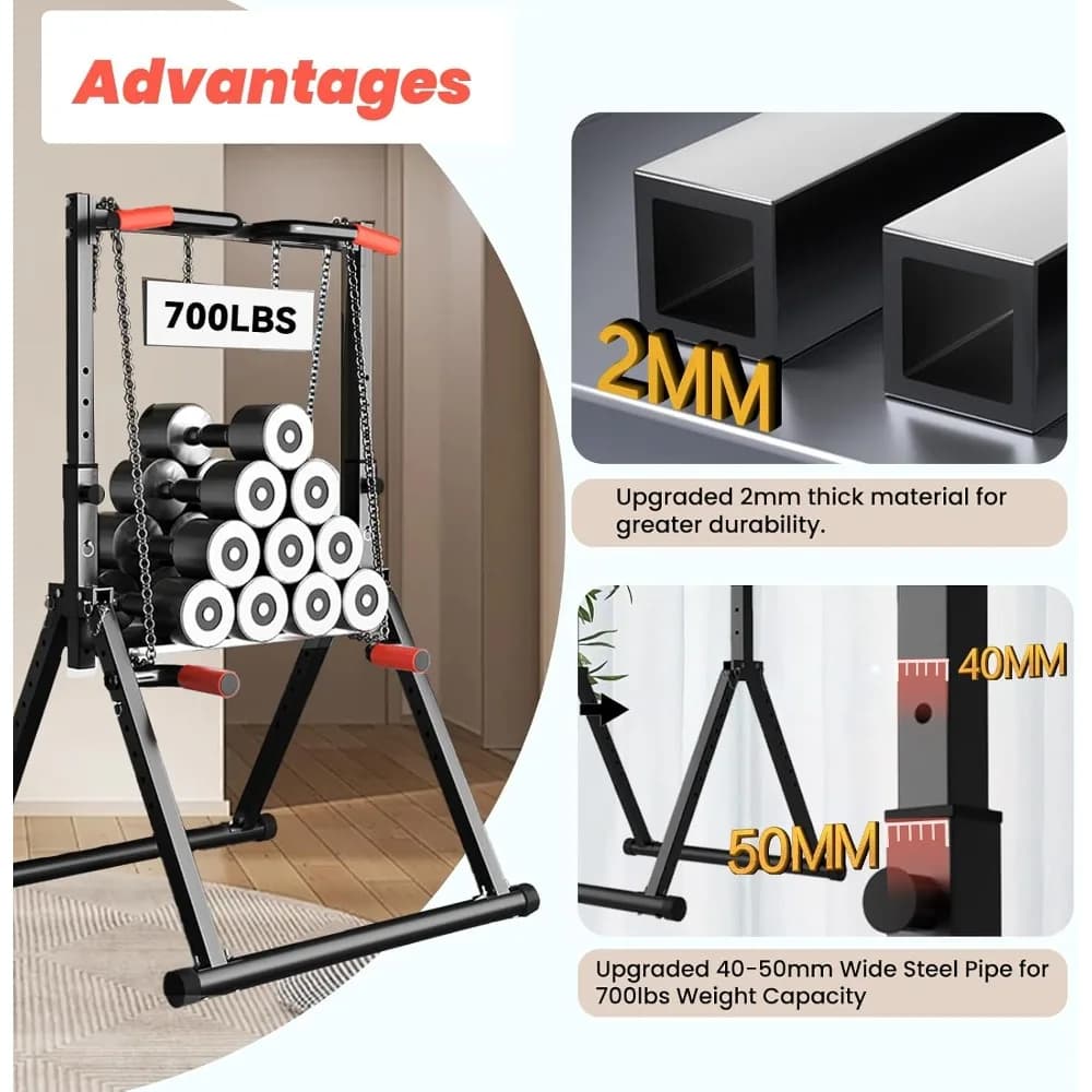 Ships from USA Power Tower Pull Up Bar Freestanding Adjustable Foldable Station Home Gym Strength Training Equipment