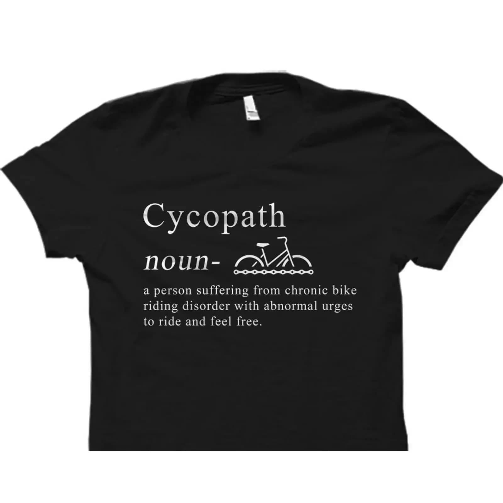Funny Biker T Shirt Cycopath cycling bicycle Biking s OS5646 vintage Washed homme Stylish Breathable Versatile Stretched