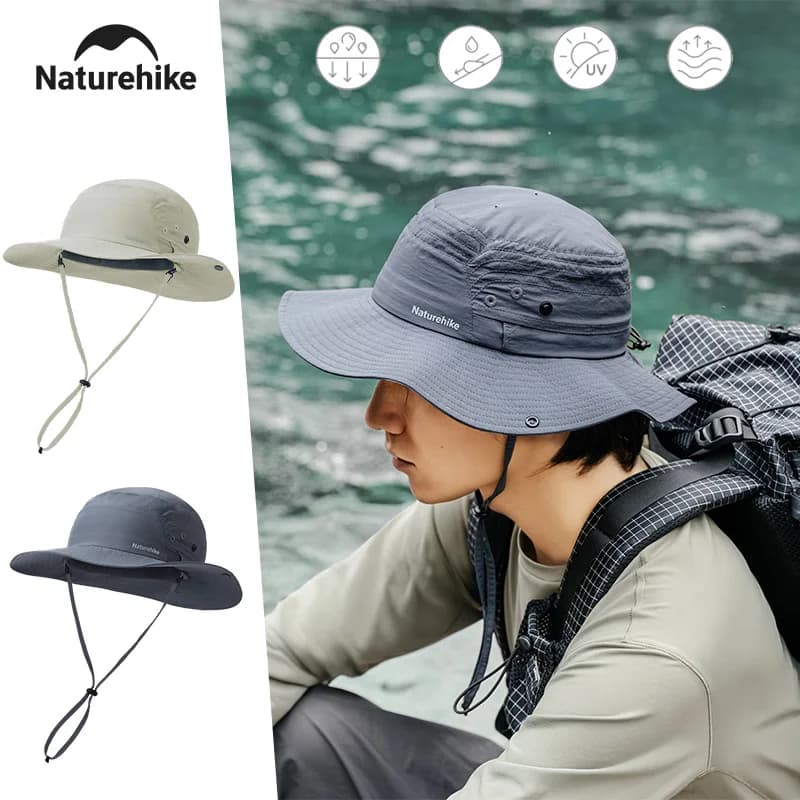Naturehike Summer Sun Hats Outdoor Breathable Fishing Cap Men Women Hiking Camping Visor Bucket Hat Fisherman Hat Waterproof