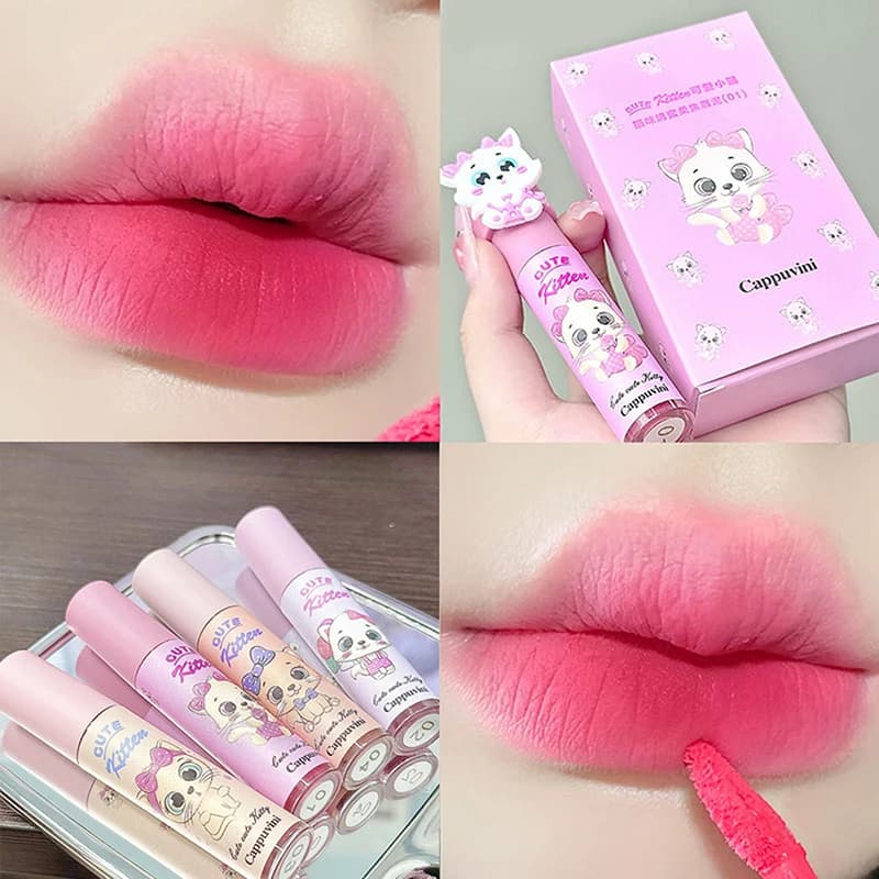 Cappuvini Waterproof Mousse Cappuccino Lip Gloss – Smooth, Lightweight Velvet Peach-Pink Lip Stain For Long-Lasting Wear