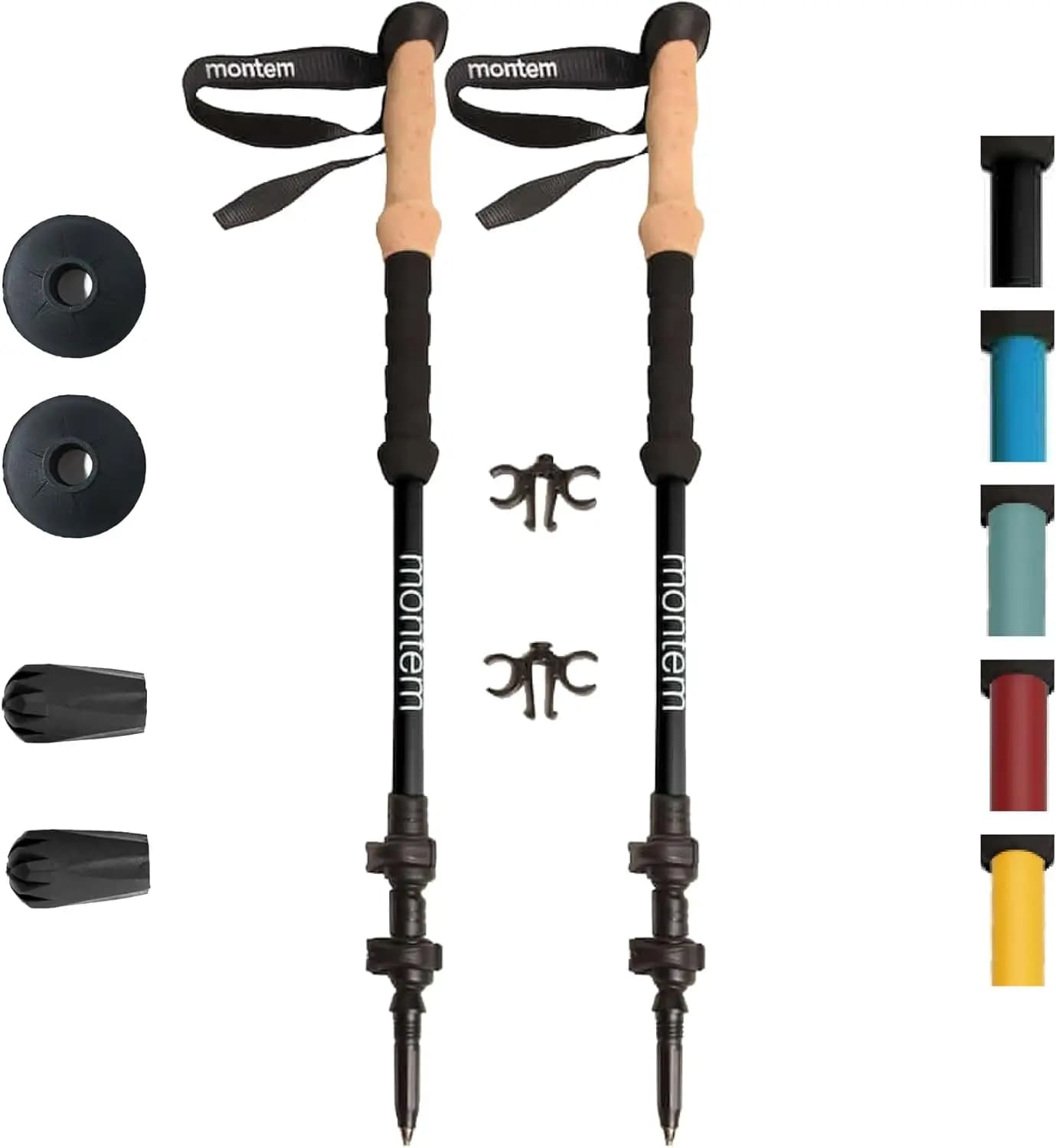 Coppia di Bastoncini da Trekking in Fibra di Carbonio Ultra Leggeri - Chiusura Rapida, Pieghevoli, Resistenti per Escursionismo e Camminata
