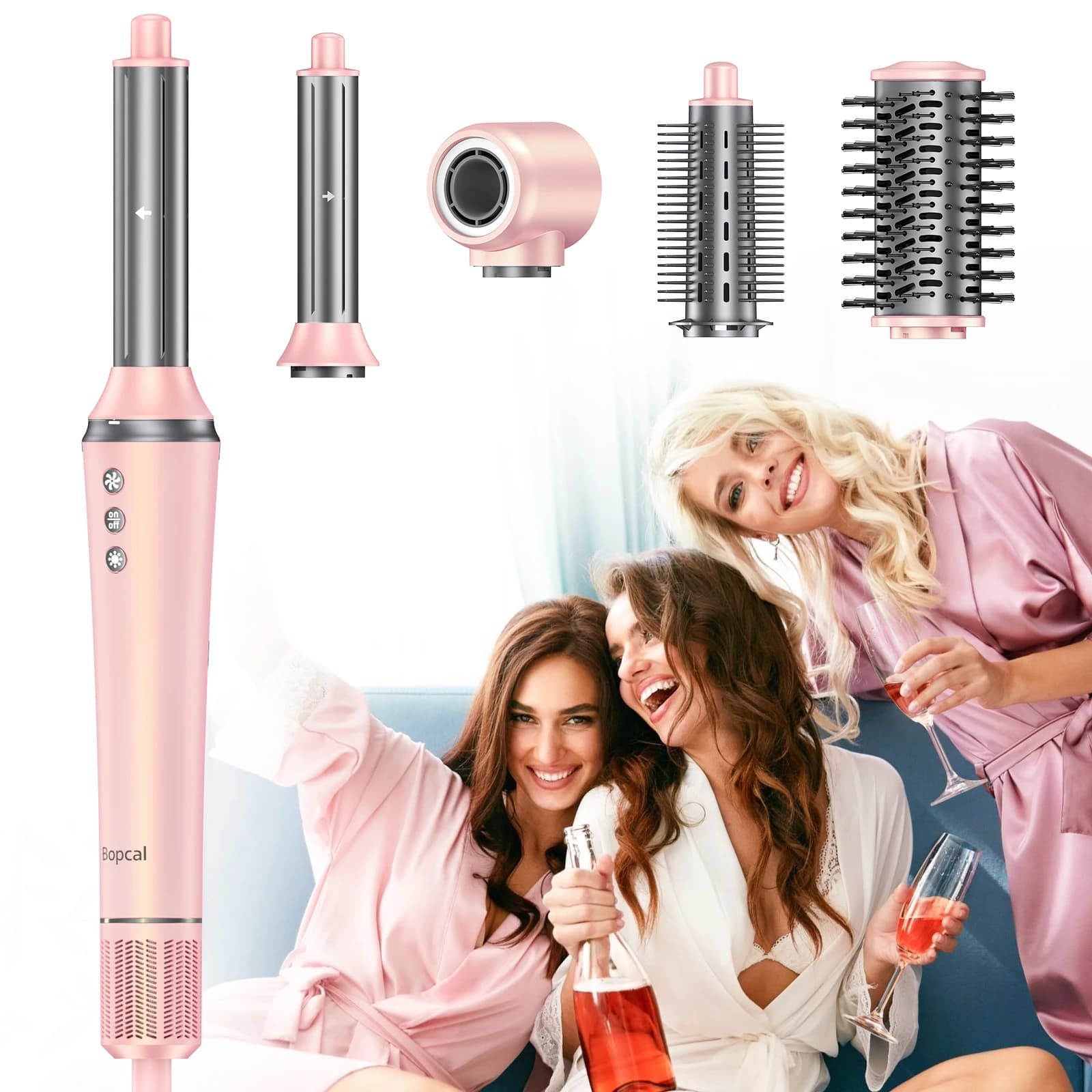 Multi-Styler Set for Hair 5 in 1: Hair Dryer with Iron Straightener, 1200W, 110,000 RPM, Hot Air Brush