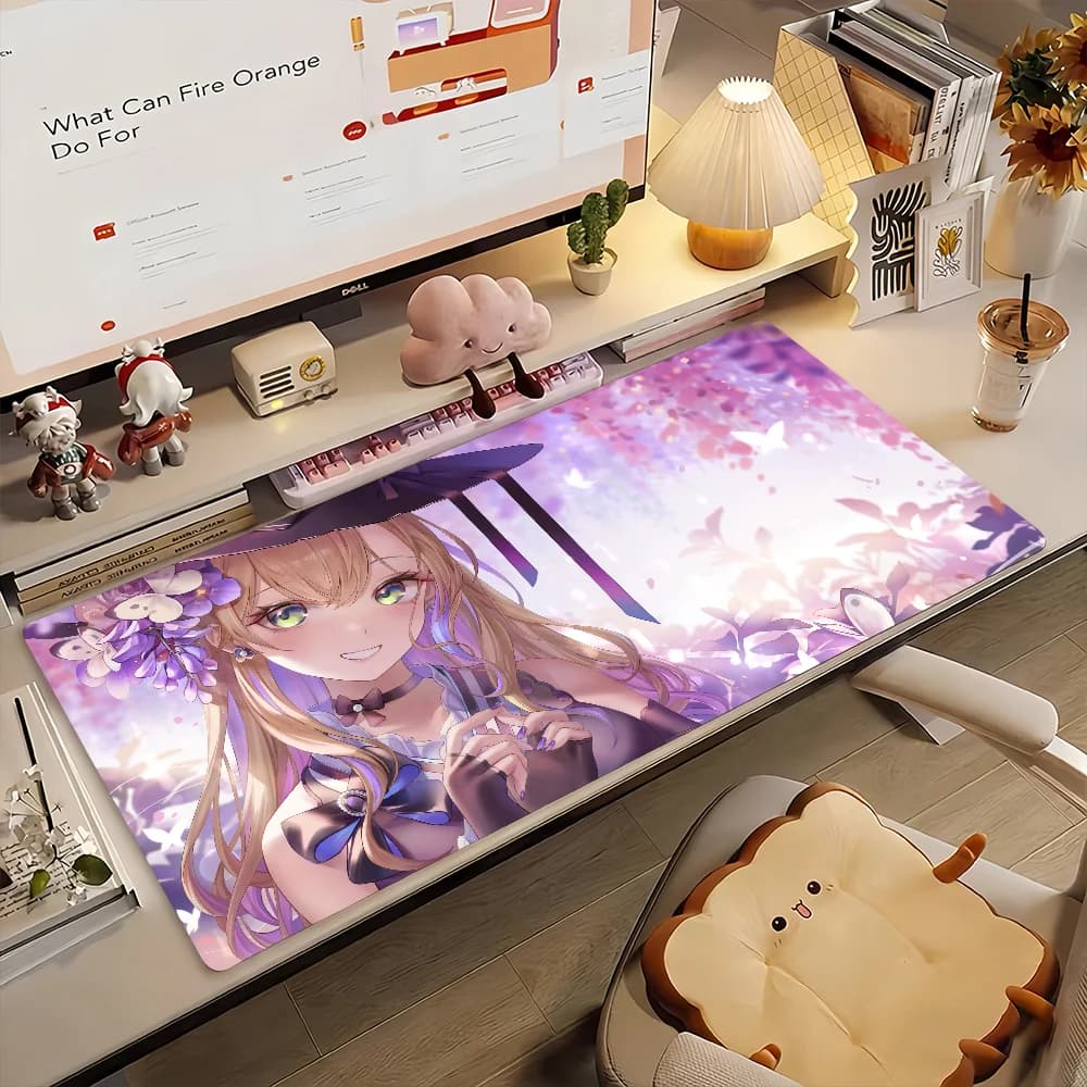 Tappetino per mouse VTuber K-Kuru-miS N-Noah, tappetino per computer antiscivolo in gomma, tappetino per computer, decorazione, tappetino da scrivania, laptop, ufficio, grande