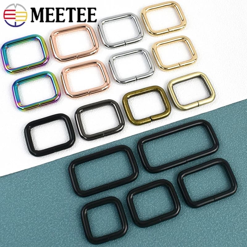 5/10 Pezzi Meetee Fibbia Rettangolare in Metallo 16-50mm per Borse, Guinzaglio per Cani, Moschettone, Gancio per Borsa, Ganci per Cinghie, Accessorio Fai da Te per Borse