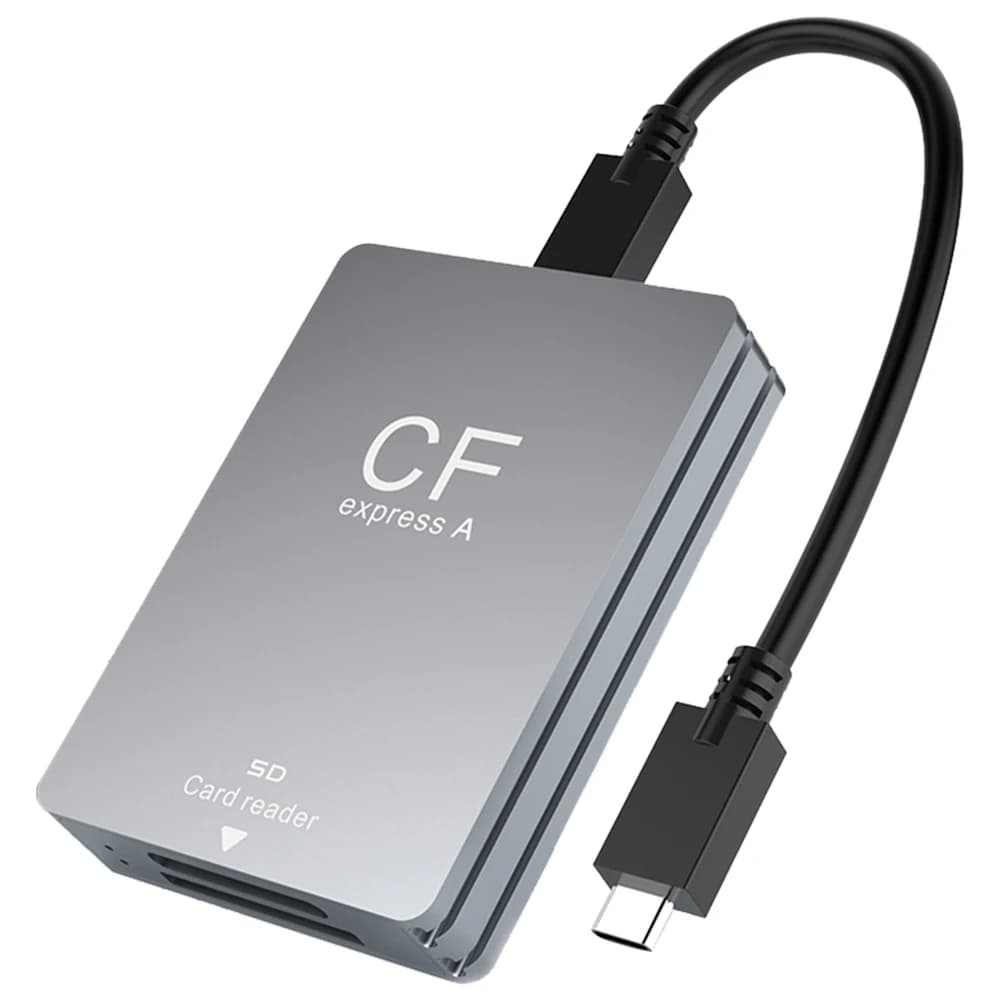 Lettore di schede 2-in-1 CFexpress Tipo A e SD, adattatore USB 3.2 10Gbps con cavo USB-C a USB-C/A per fotocamere SLR