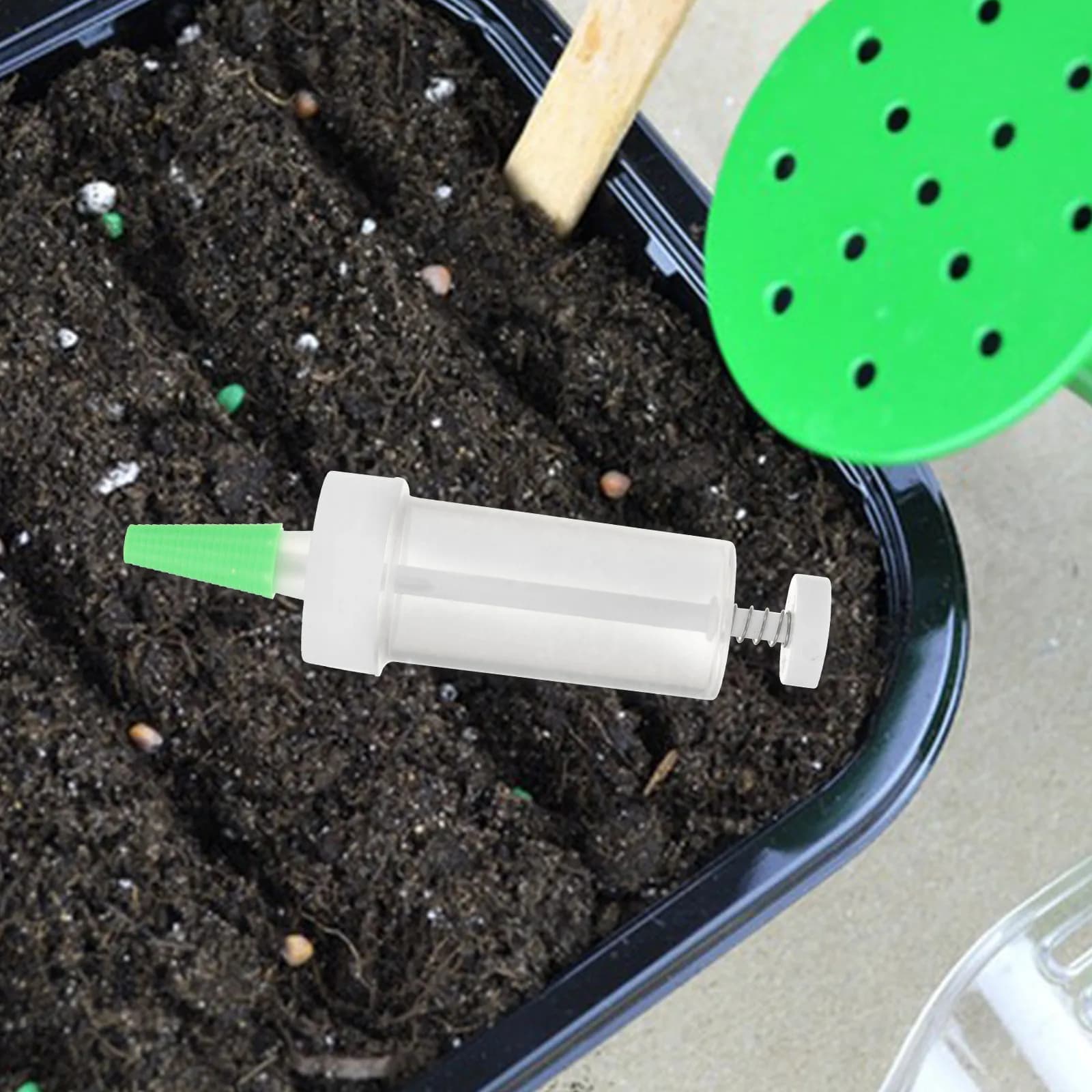 2Pcs Portable Flower Vegetable Seeder Multi-Function Garden Seeder Tool Durable Plastic Seed Planter for Easy Planting