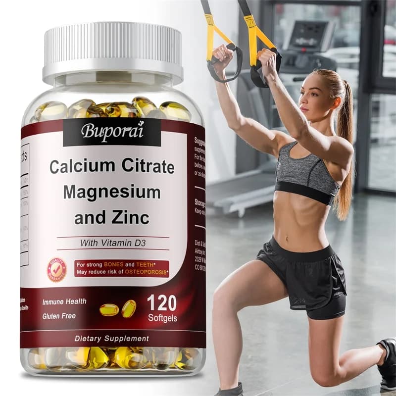 Integratore di Calcio, Magnesio e Zinco con Vitamina D3 per la Forza | Supporta la salute delle ossa, riduce l'ipertensione | Promuove la salute dei nervi