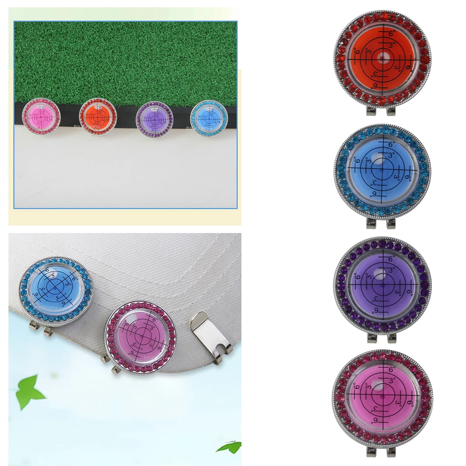 Regalo per Golfisti Uomo Donna, Marcatore di Palline da Golf con Livella a Bolla Circolare, Accessorio per Golf, Strumento di Aiuto per il Putting