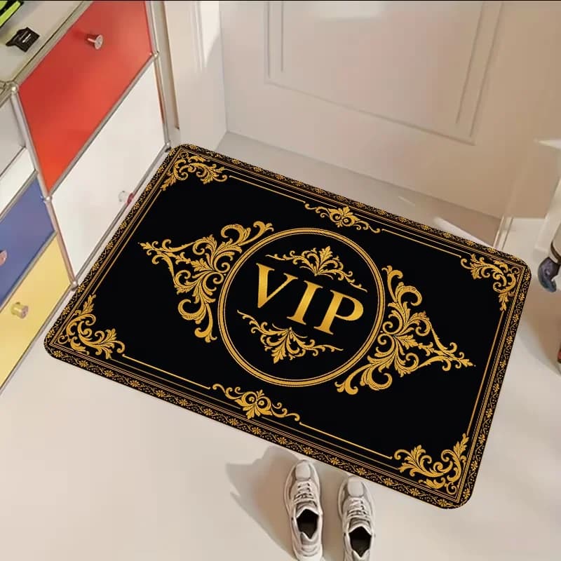 Luxury VIP Entrance Door Mat Gold Crown Royal Welcome Floor Rug for Hallway Porch Home Decor Creative Area Gold Foot Pad